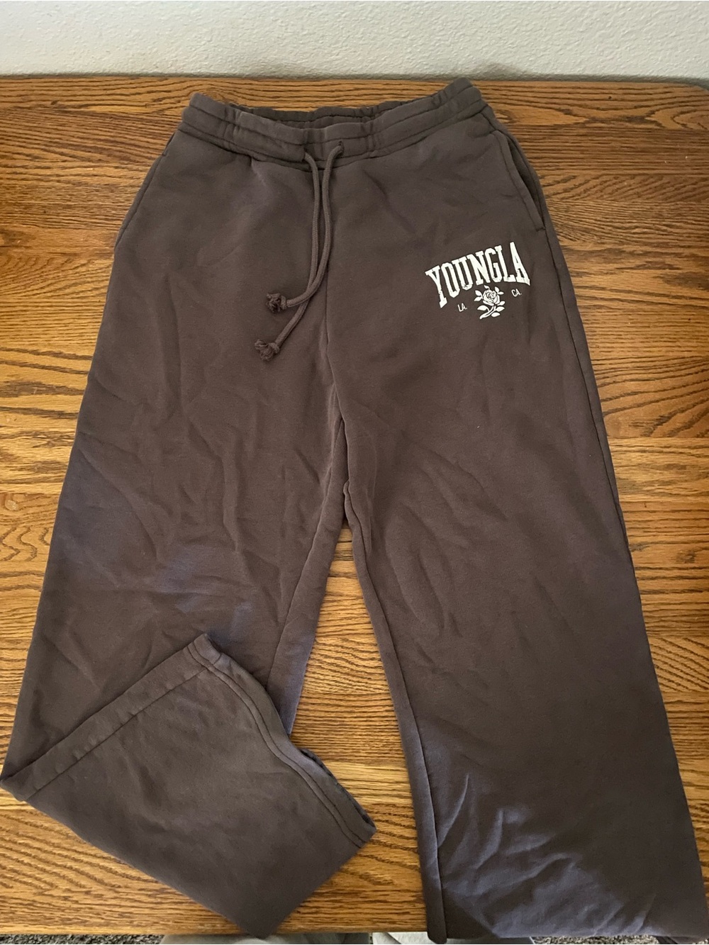 YoungLA OTG brown straight leg joggers